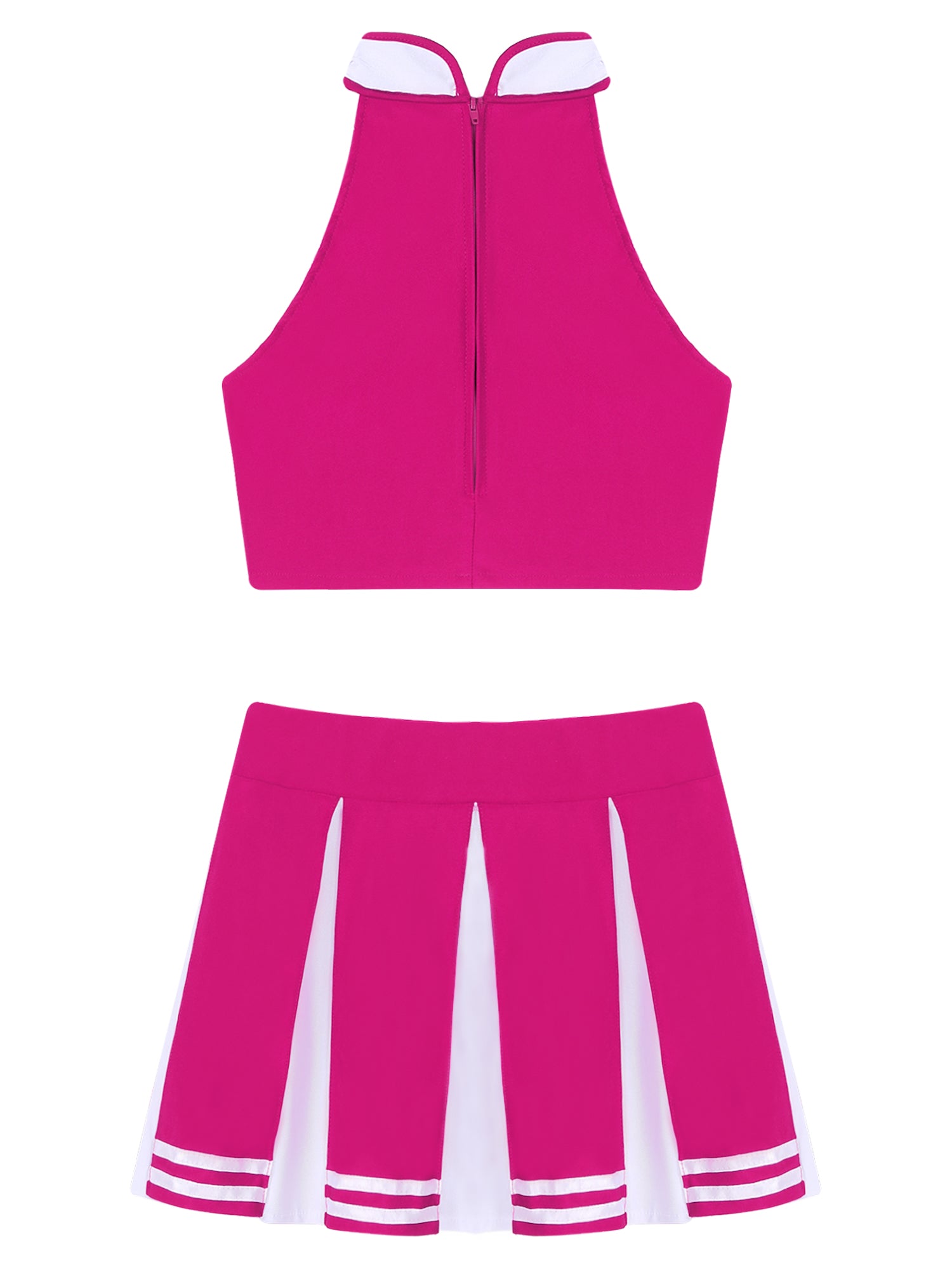 Women's Cheerleader Cosplay Costume Uniform Outfit Stand Collar Crop Top with Mini Pleated Skirts Carnival Cheerleading Suit The Clothing Company Sydney