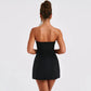 Strapless Party Club Evening Streetwear Bodycon Black White Short Mini Summer Dress The Clothing Company Sydney