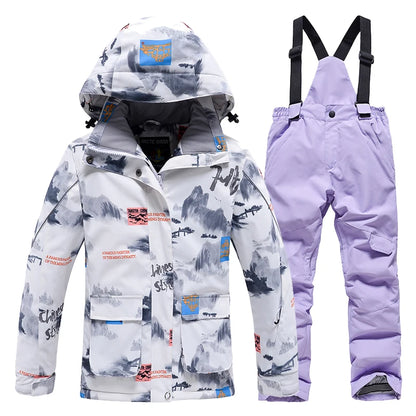 Children's Snow Suit Outfit Wear Outdoor Waterproof Windproof Warm Costume Winter Snowboarding Ski Jacket and Strap Pant Boys and Girls The Clothing Company Sydney