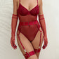 Tight Fitting Lace Bodysuit With Gloves Garter Night Club Outfit Mesh Top Lingerie Set