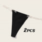 2 Pack Panties for Women Nylon Clear Transparent Strap Trim Thong G-string Invisible Underwear T-back Lady Bikini Underpants The Clothing Company Sydney