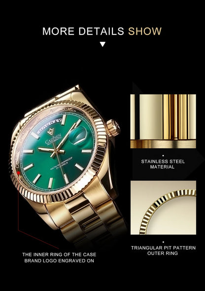 Cadisen DD40 Mens Luxury Automatic AR Sapphire Glass Mechanical Wristwatch 10Bar Miyota 8285 Movt Watch - The Clothing Company Sydney