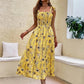 Floral Long Dress Women's Backless Sleeveless Bandage Beach Sundress Casual Green Summer Ladies Dresses