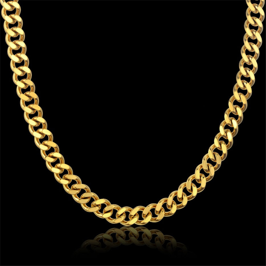 Neck Heavy Gold Chain For Men Women UnisexBig Long Necklaces Male Gold Silver Colour Hip hop Stainless Steel Cuban Chain Necklace The Clothing Company Sydney