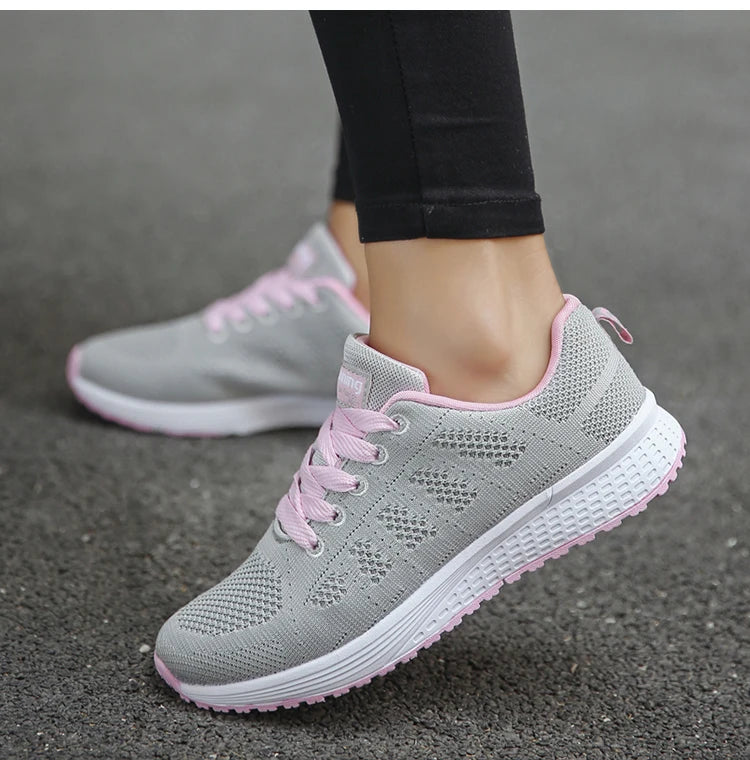 Women's Flats Fashion Lightweight Lace Up Round Toe Sneakers Walking Shoes The Clothing Company Sydney