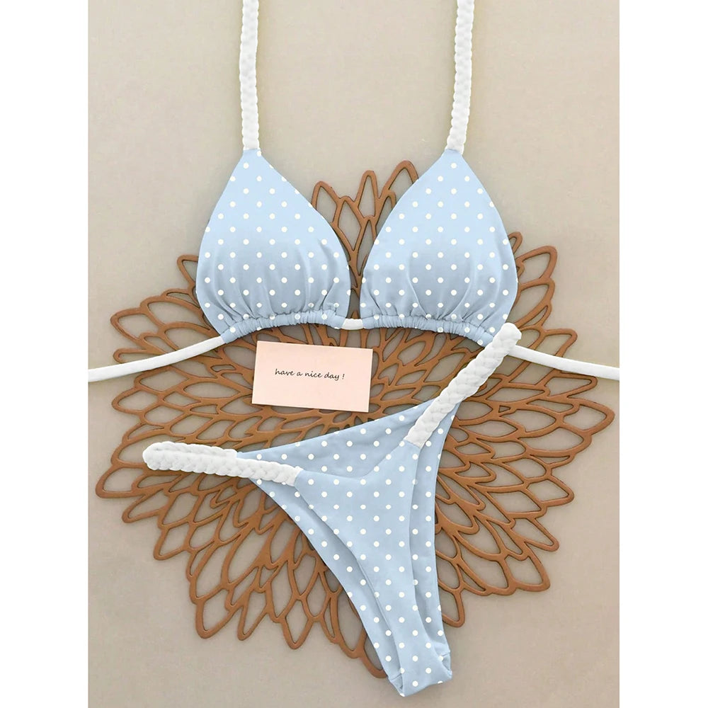 2 Piece Micro Bikini Push Up Brazilian Bikini Set Thong Solid Swimsuit Summer Beachwear Swimwear