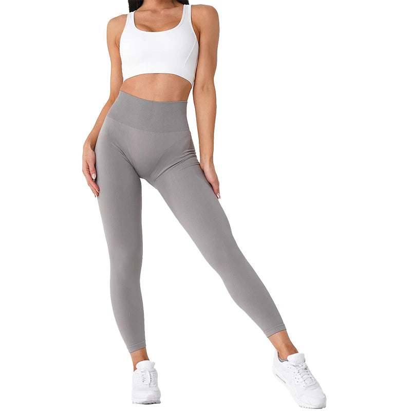 Seamless Womens Soft Workout Tights Fitness Outfits Yoga Pants High Waisted Gym Wear Spandex Leggings