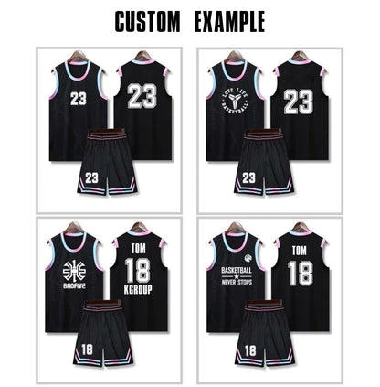 Mens Womens Kids Basketball Jersey Personalized Custom Boys Girls Basketball Uniform Sets  Breathable Basketball Singlet
