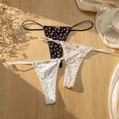 Women's Panties Printed Bikini Lingerie Fashion Lingerie G String Breathable Underwear