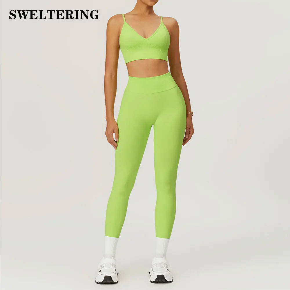 2 Piece Seamless Yoga Set Women Clothes Gym Workout Clothing Sportswear Fitness Set Tracksuits Sports Bra Gym Leggings The Clothing Company Sydney