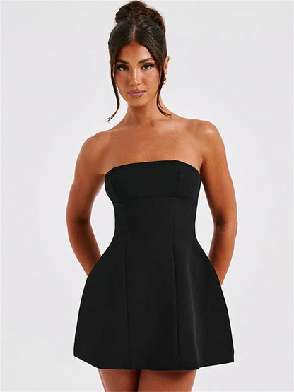 White Backless Patchwork Fashion Summer Elegant Party Mini Dress - The Clothing Company Sydney