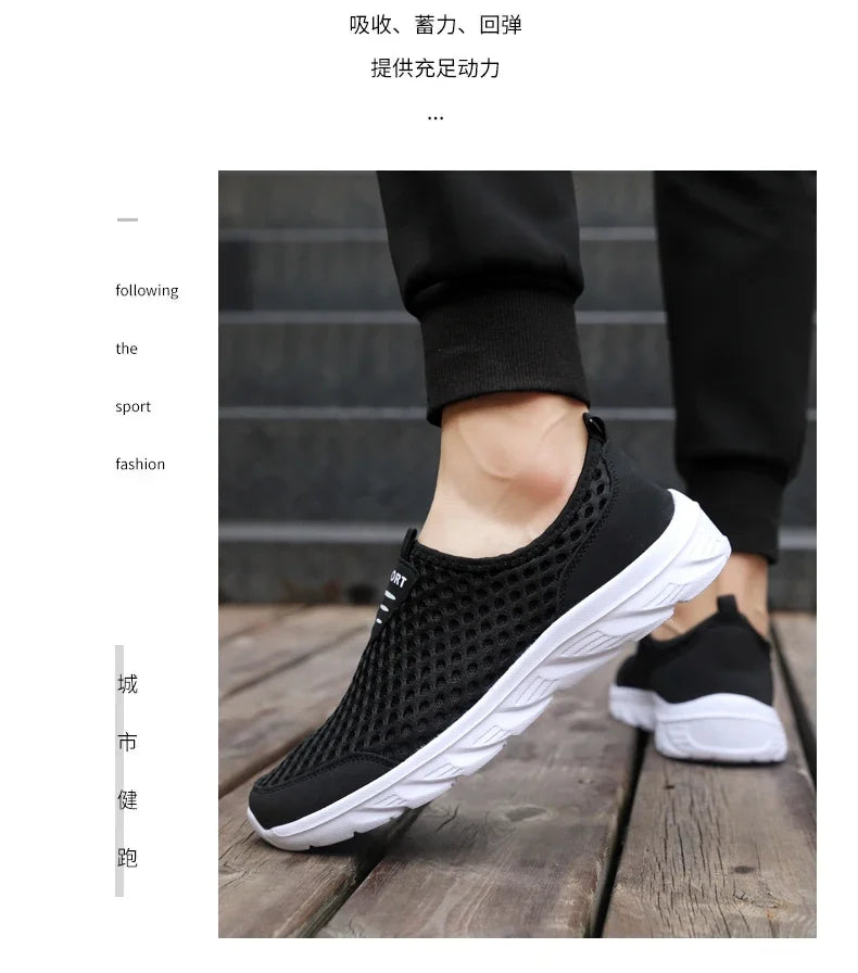 Lightweight Casual Breathable Slip on Male Casual Sneakers Anti-slip Men's Flats Outdoor Walking Shoes