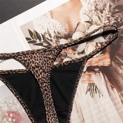 High Slit Leopard Print Thong Ice Silk Seamless Underwear One-piece Fitness Plus Size G-strings The Clothing Company Sydney