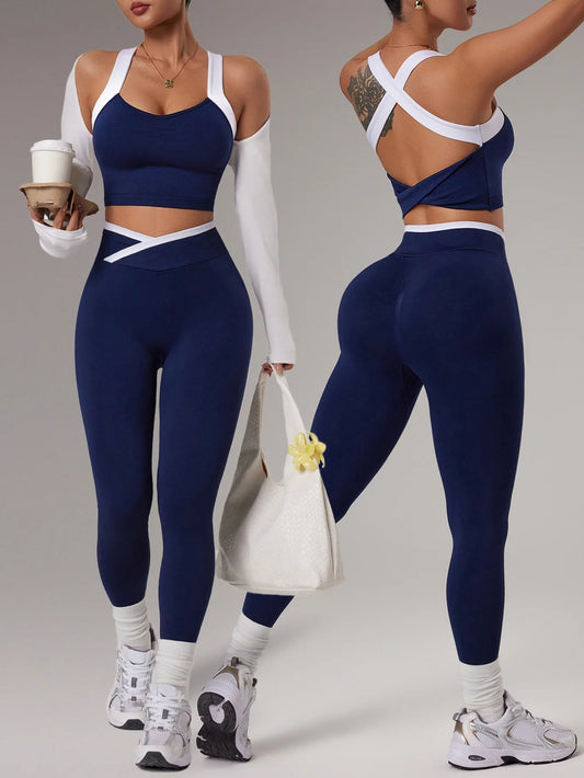 2 Piece Women's Seamless Jogging Outfit Sport Leggings Bra Sportswear Gym Outfit Workout Matching Set Yoga Activewear The Clothing Company Sydney