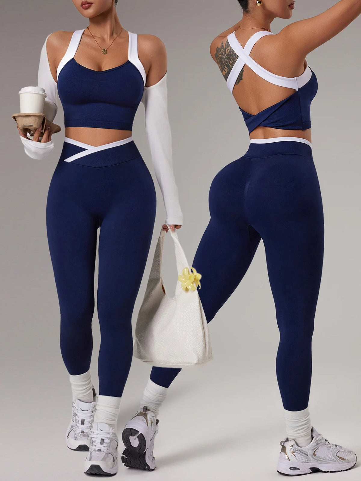 2 Piece Women's Seamless Jogging Outfit Sport Leggings Bra Sportswear Gym Outfit Workout Matching Set Yoga Activewear The Clothing Company Sydney