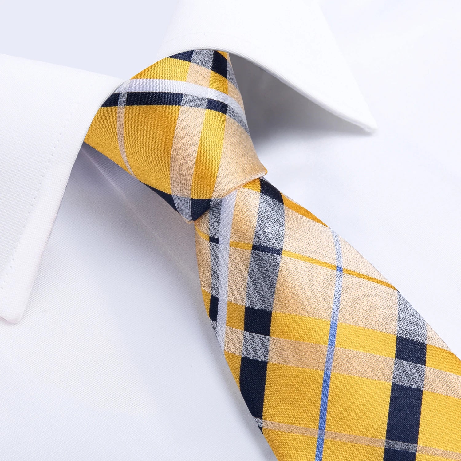 Yellow Striped Plaid Silk Ties For Men Handkerchief Cufflinks Brooch Pin Wedding Accessories Gift Set The Clothing Company Sydney