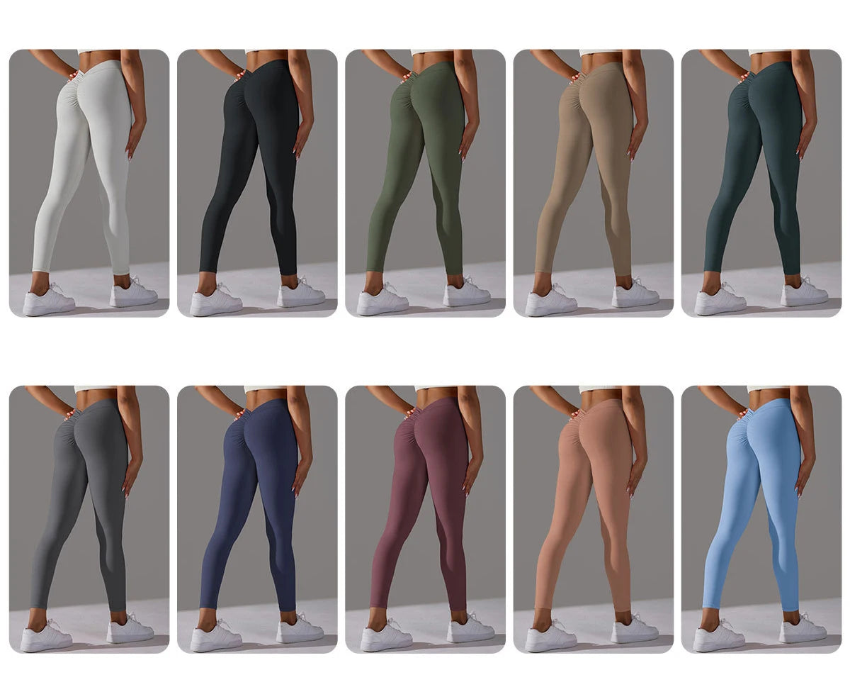 V Shape Waist Push Up Women's Fitness Yoga Pants Workout Tights Gym Leggings