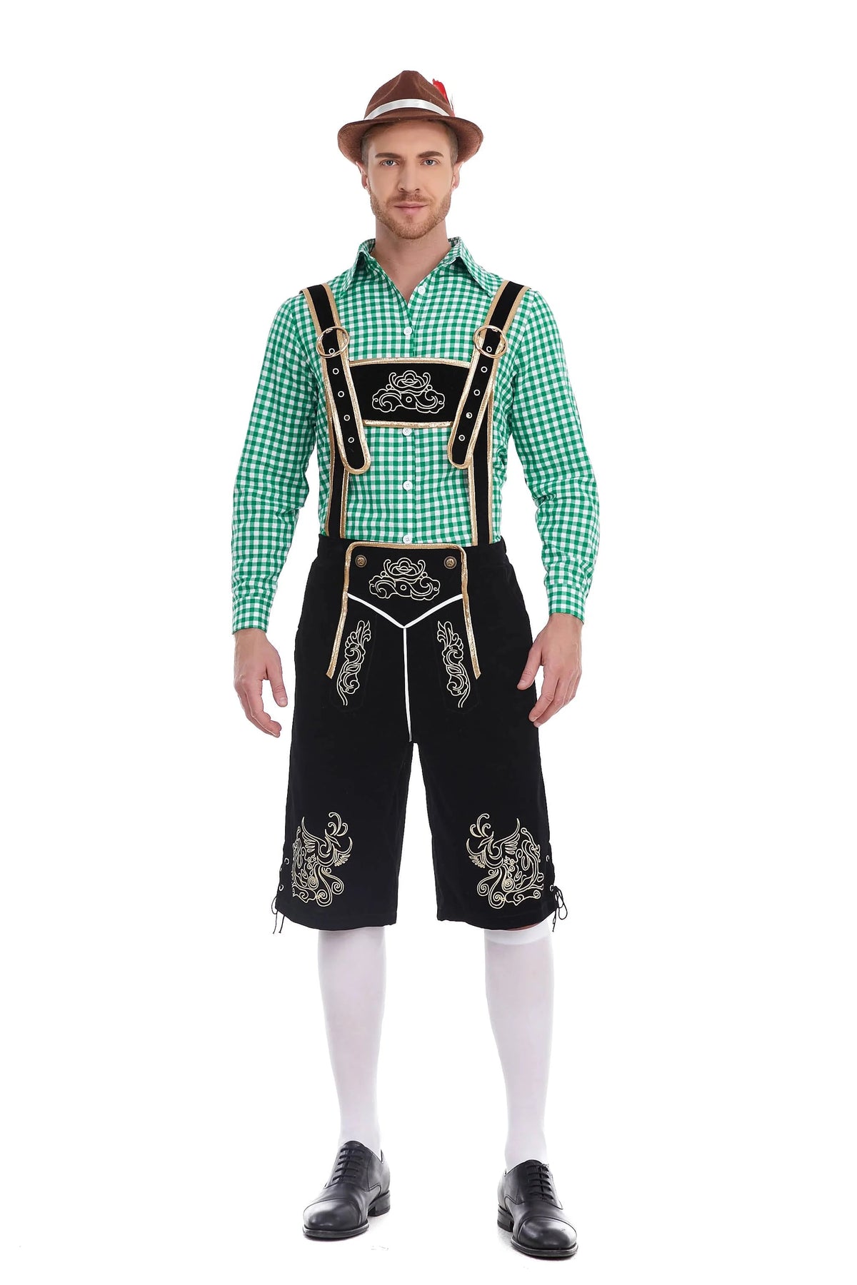 Men's Three Piece Oktoberfest Lederhosen Costume Bavarian German Festivals Suspenders Shirt Hat Male Cosplay Costume The Clothing Company Sydney