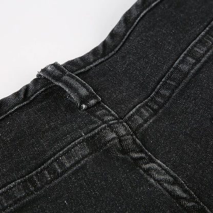 Vintage Floral Skinny Flare Jeans Denim Low Rise Y2K Chic Women's Trousers Distressed Gothic Pants The Clothing Company Sydney