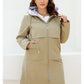 Women's jacket spring zipper long trench hooded outwear parka coat