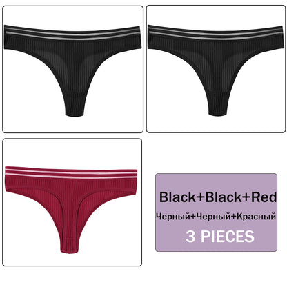 3 Pack Set Women's Panties Underwear Solid Colour Intimate Lingerie Panties Briefs G-string Panties Underwear The Clothing Company Sydney