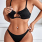 Women's Underwear Set Bra and Panty 2 Piece Thin with Steel Ring Lingerie Set