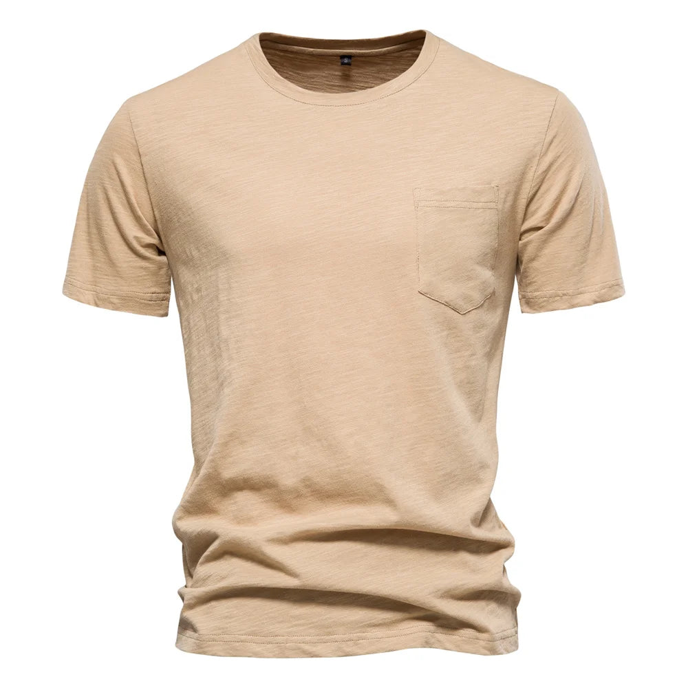 100% Cotton Men's T-shirt Casual Soft Fitness Summer T-shirts O-Neck Short Sleeve Top