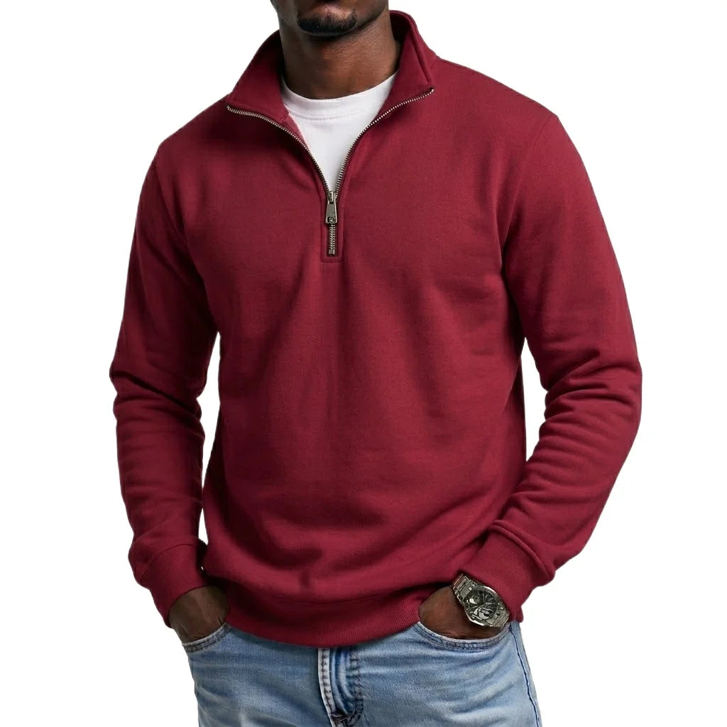 Mens Zipper Sweatshirts Spring Quarter Zip Pullover Half Zipper Hoodie Gym Autumn Solid Sweatshirt Jumper