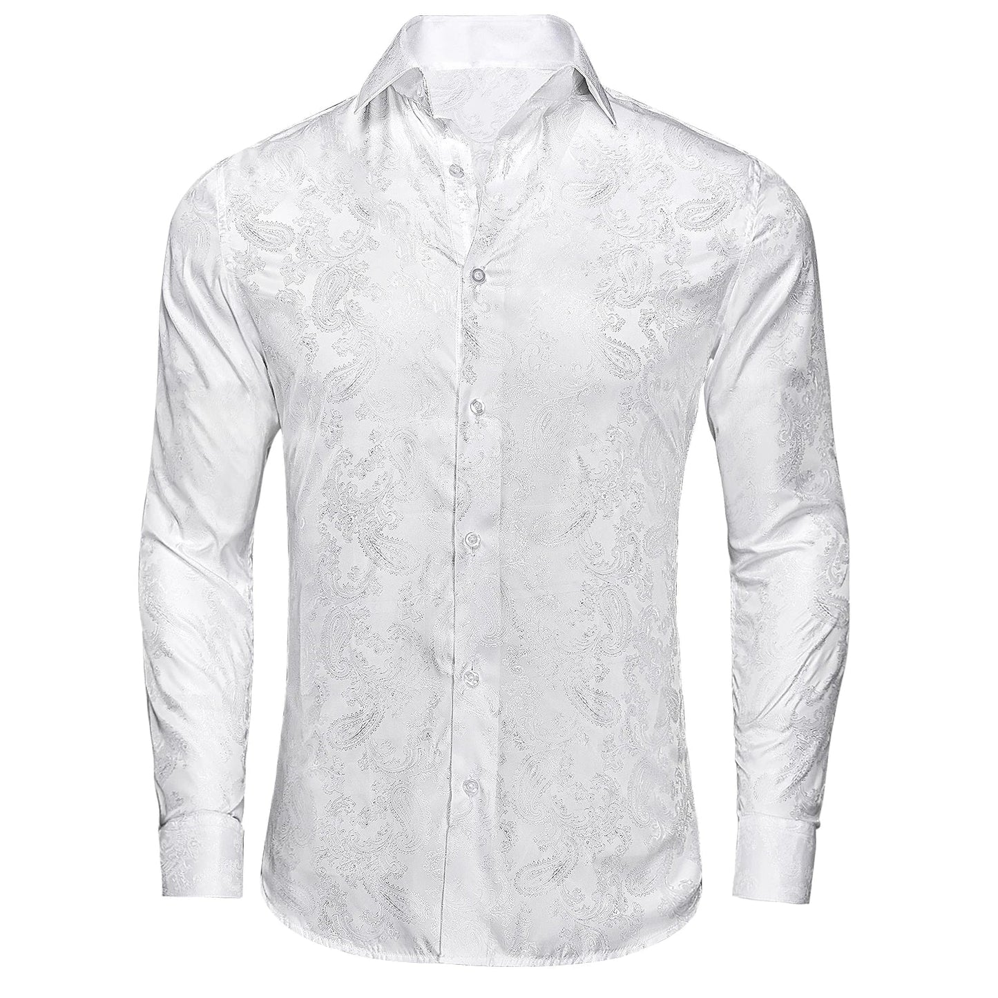 Men's Shirts Paisley Floral Silk Gold Long Sleeve Business Party Wedding Dress Shirts The Clothing Company Sydney