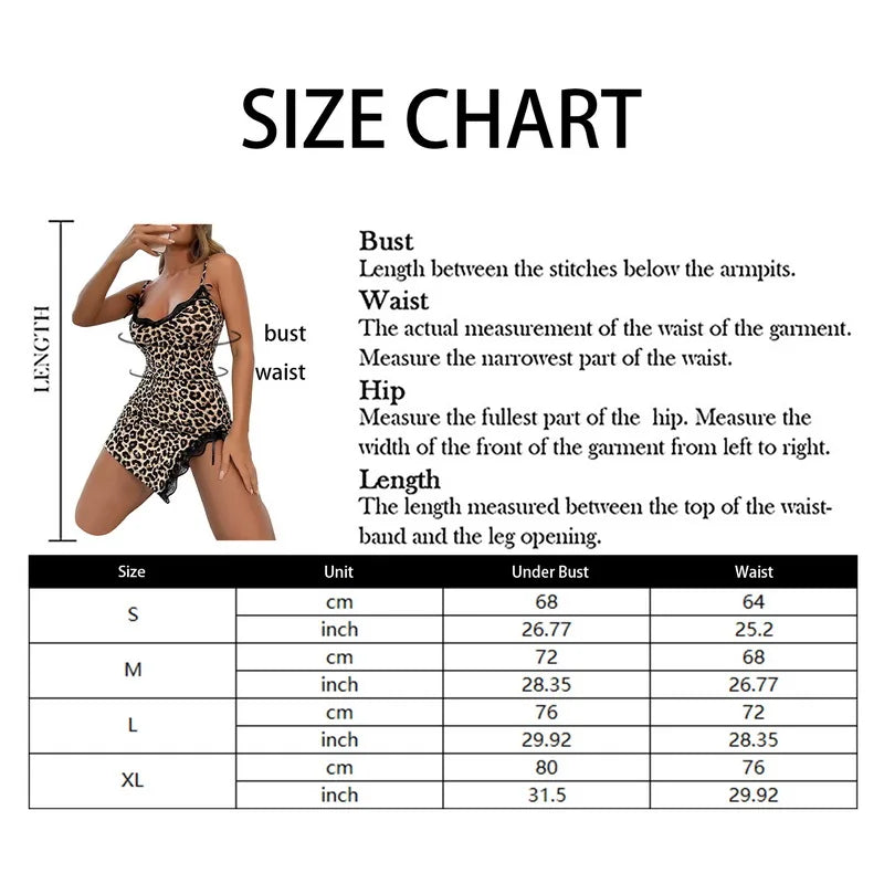 Women's Deep V Lace Nightdress Leopard Print Halter Nightdress Big Size Dress Home Clothes The Clothing Company Sydney