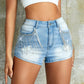 A pair of stylish diamond-studded chain denim shorts The Clothing Company Sydney