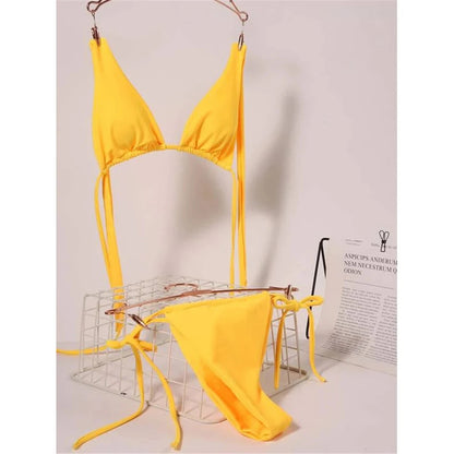 2 Piece Halter Mini Micro Thong Bikini Female Swimsuit Women Bikini set Bather Bathing Suit Swimwear The Clothing Company Sydney