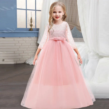 Girl's Dress Flower Wedding Elegant Lace Prom Bridesmaid Birthday Party Kids Lace Dress Vintage Performance Dresses The Clothing Company Sydney