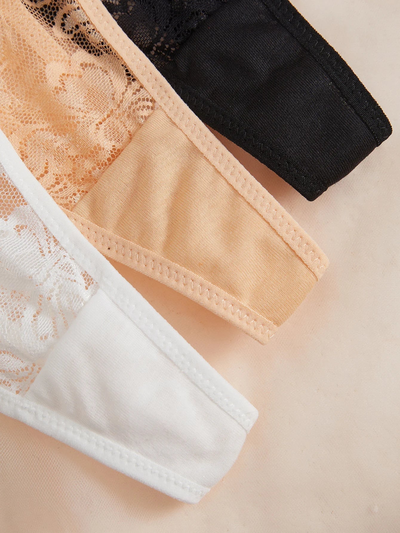 3 Pack Women's Lace Panties Underwear Adjustable Strap Floral Lace Sheer Mesh Thong G String The Clothing Company Sydney
