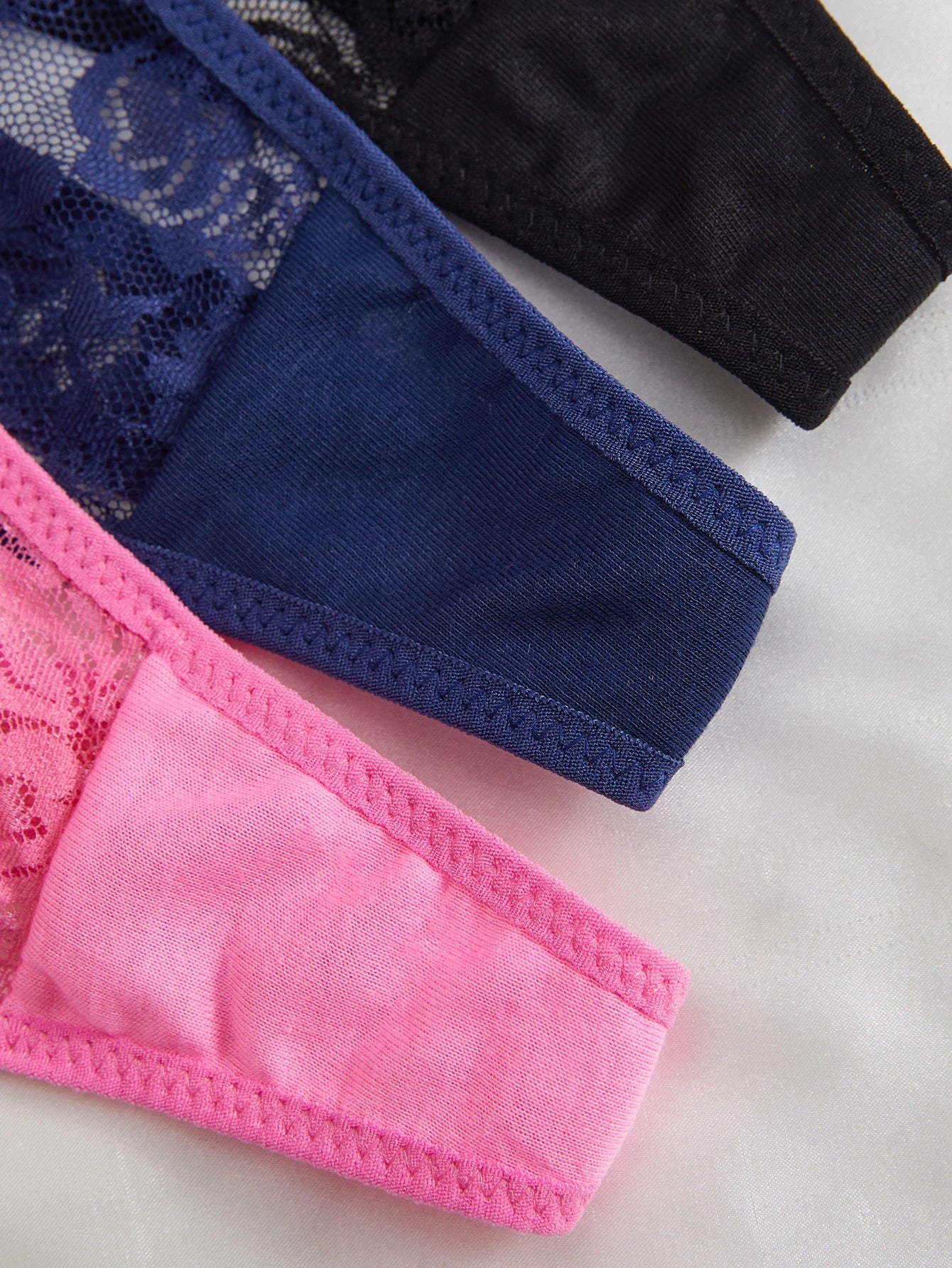 3 Pack Women's Lace Panties Underwear Adjustable Strap Floral Lace Sheer Mesh Thong G String The Clothing Company Sydney