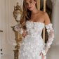 Elegant Short Wedding Dresses White Flowers Mermaid Detachable Sleeves Bridal Dress The Clothing Company Sydney