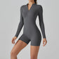 Women's Jumpsuits One-Piece Suit Zipper Long Sleeve Gym Workout Clothes Fitness Bodysuit Sportswear Yoga Set