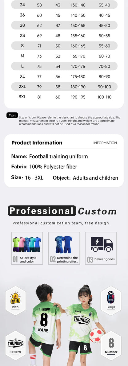 Adult Kids Football Jerseys Men Women Soccer Uniforms Sports Clothes Customised Futsal Sportswear Child Team Training Tracksuit Outfit The Clothing Company Sydney
