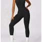 Seamless Gym Sport Jumpsuit Women Sportswear Hollow Backless Scrunch Fitness Overalls Push Up One Pieces Outfit Yoga Wear The Clothing Company Sydney