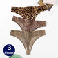 3 Pack Women's Panties Leopard Print Thongs Seamless Underwear Lingerie G-Strings T-Back