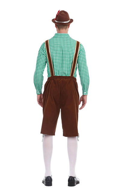 Men's Three Piece Oktoberfest Lederhosen Costume Bavarian German Festivals Suspenders Shirt Hat Male Cosplay Costume The Clothing Company Sydney