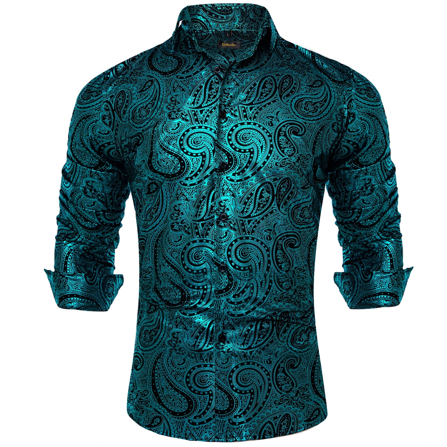Pink Blue Red Paisley Print Men's Long Sleeve Social Men Clothing Tops Slim Fit Dress Shirts
