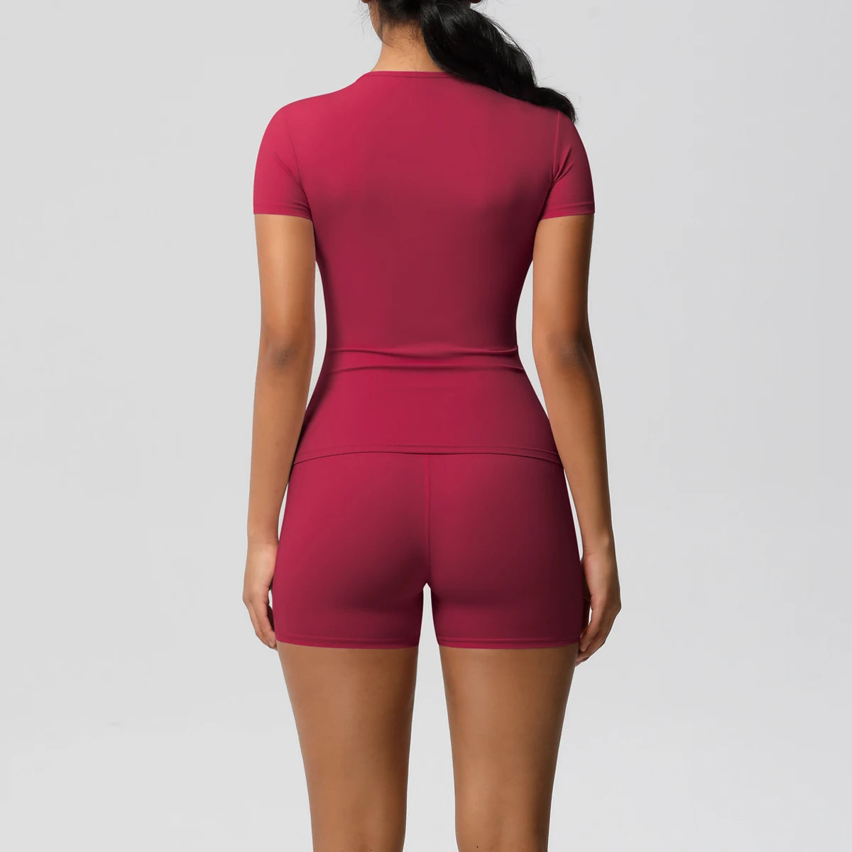 Workout Sportswear 2 Piece Piece Female Yoga Shirt Push Up Workout Clothes Outdoors Sport  High Waist  Fitness Sport Shorts