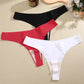 3 Pack Women Ice Silk Seamless Underpants Panties V-Waist Sport Thongs Low Rise Breathable G-string Underwear