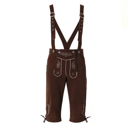 Men's Carnival Munich Oktoberfest Costume Faux Leather Pants Waiter Cosplay Fancy Party Dress