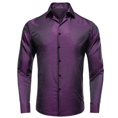 Hi-Tie Long Sleeve Silk Shirts for Men Suit Dress Outwear Male Slim Wedding Floral Paisley Gold Blue Red The Clothing Company Sydney