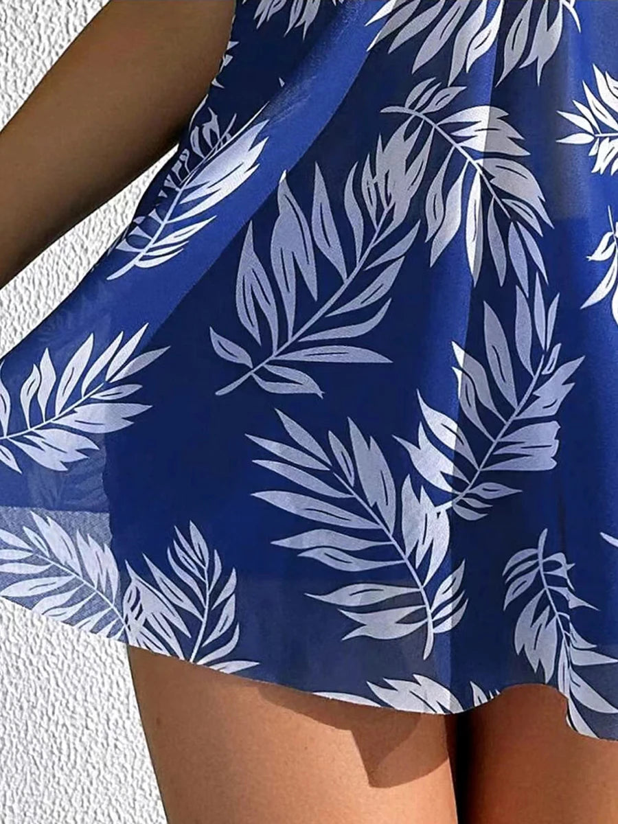 2 Piece Short Dress Tankini With Shorts Swimsuit Women's Swimwear Padded Printed Bathing Swim Suit Swimming Beachwear The Clothing Company Sydney