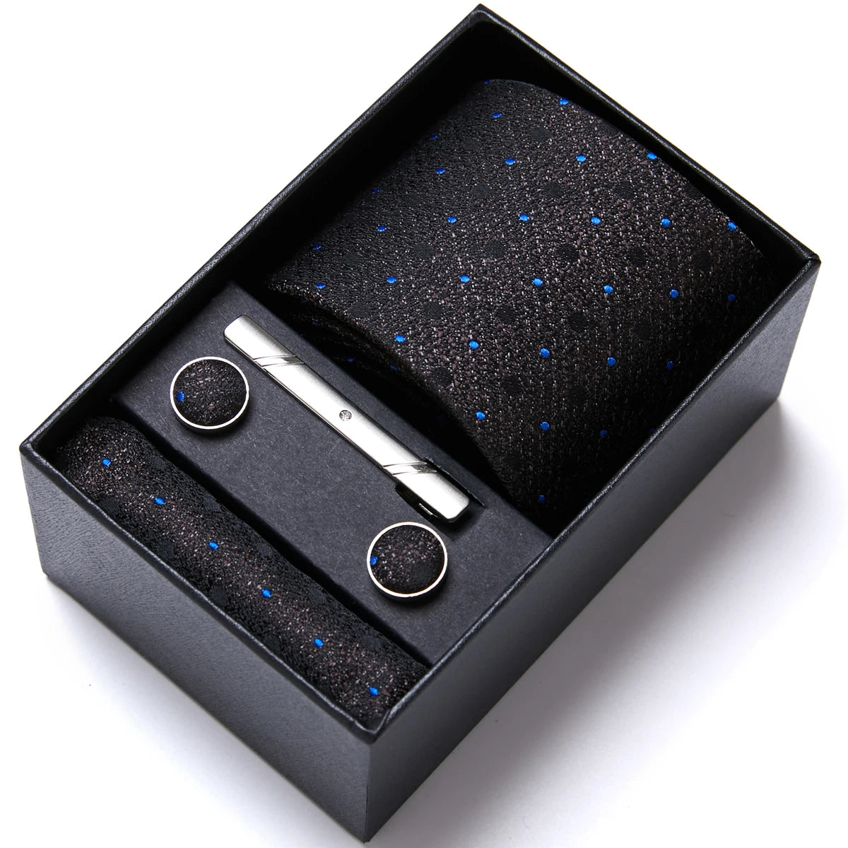 4 Piece Tie Pocket Squares Cufflink Set Necktie Blue Striped Man Wedding Accessories Fit Workplace Holiday Gift Box The Clothing Company Sydney