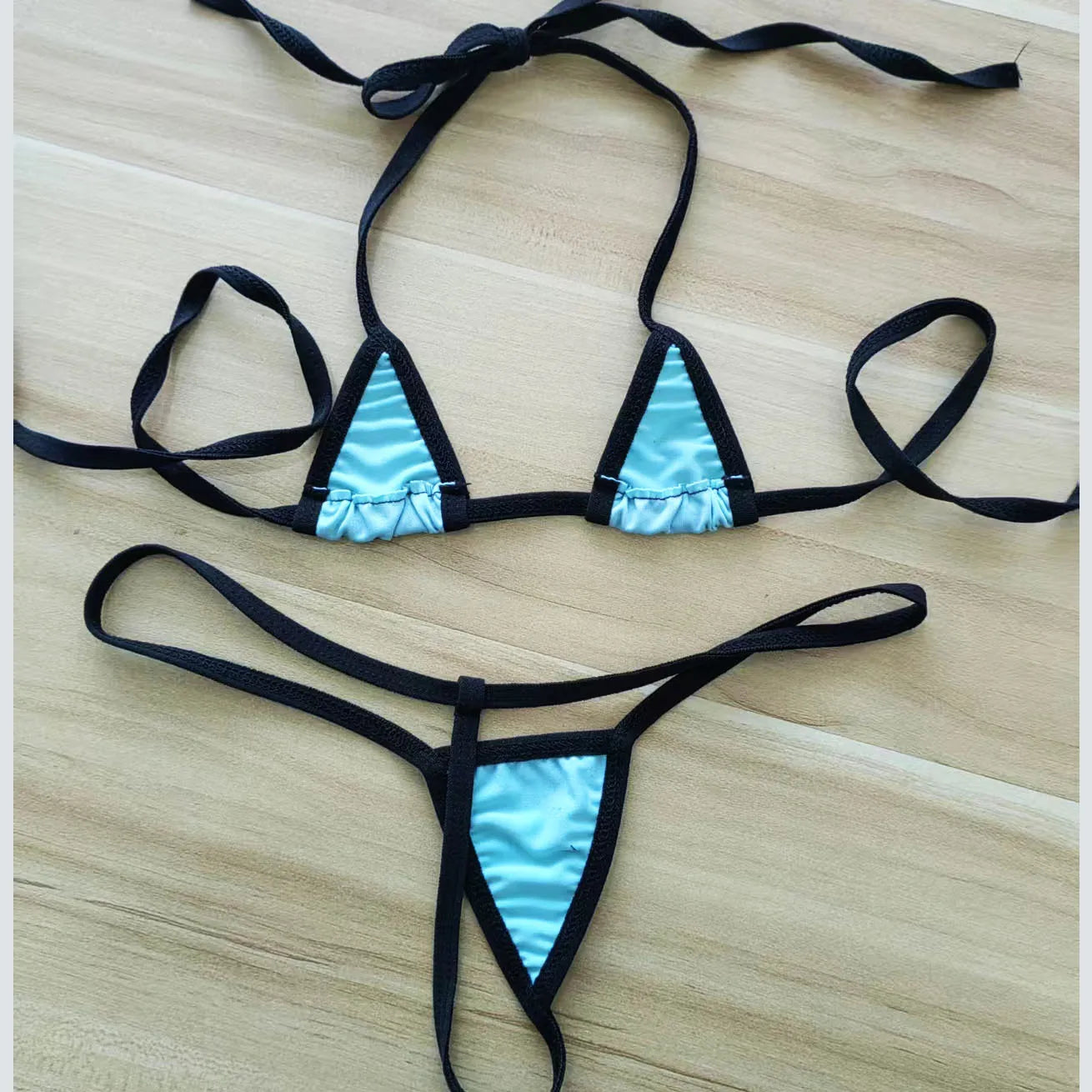 2 Piece Halter Neck Bikini Lingerie Set Mini Bikini Open Micro Bra Top Briefs Panties Swimwear Swimsuit The Clothing Company Sydney