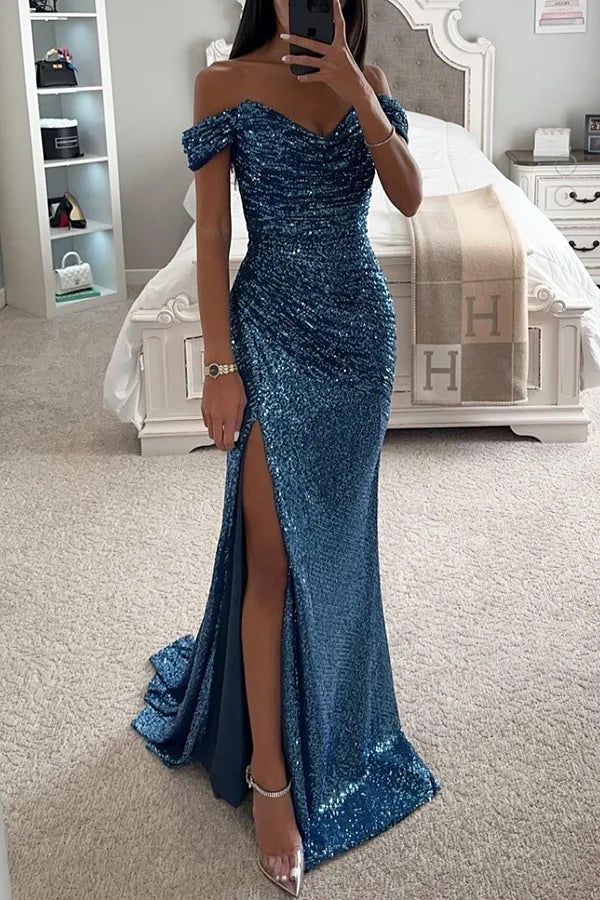 Women's Evening Dress Sequined Trumpet Long Dresses Female Elegant Fashion Bling Club Party Dress The Clothing Company Sydney